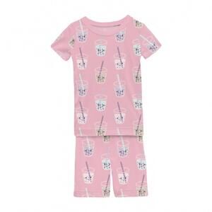 NEW KICKEE kid's short sleeve pajama set in cake pop boba